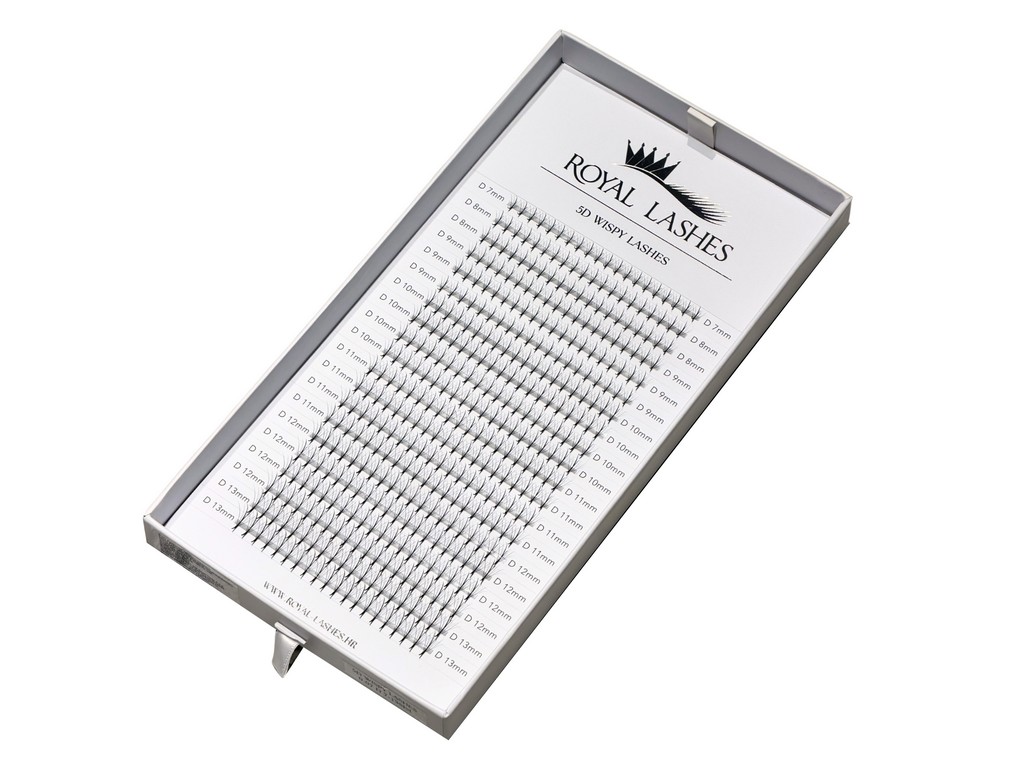 Premade 5D Wispy Lashes – Mix 7–13 mm Big Box (400 Fans)