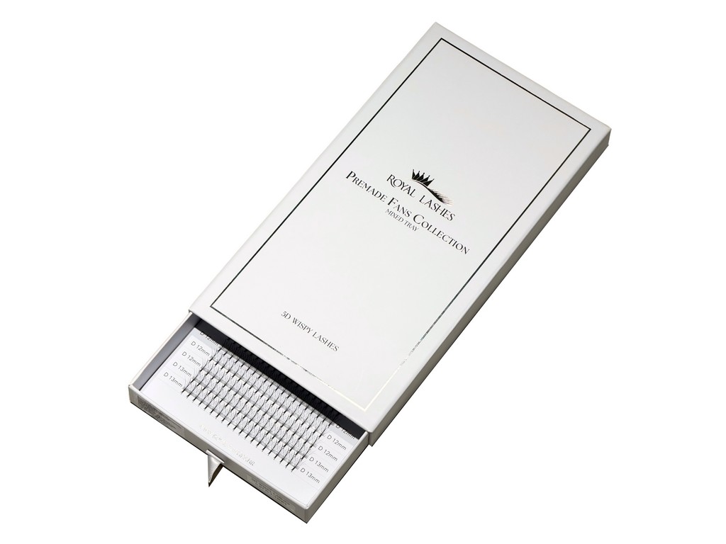 Premade 5D Wispy Lashes – Mix 7–13 mm Big Box (400 Fans)
