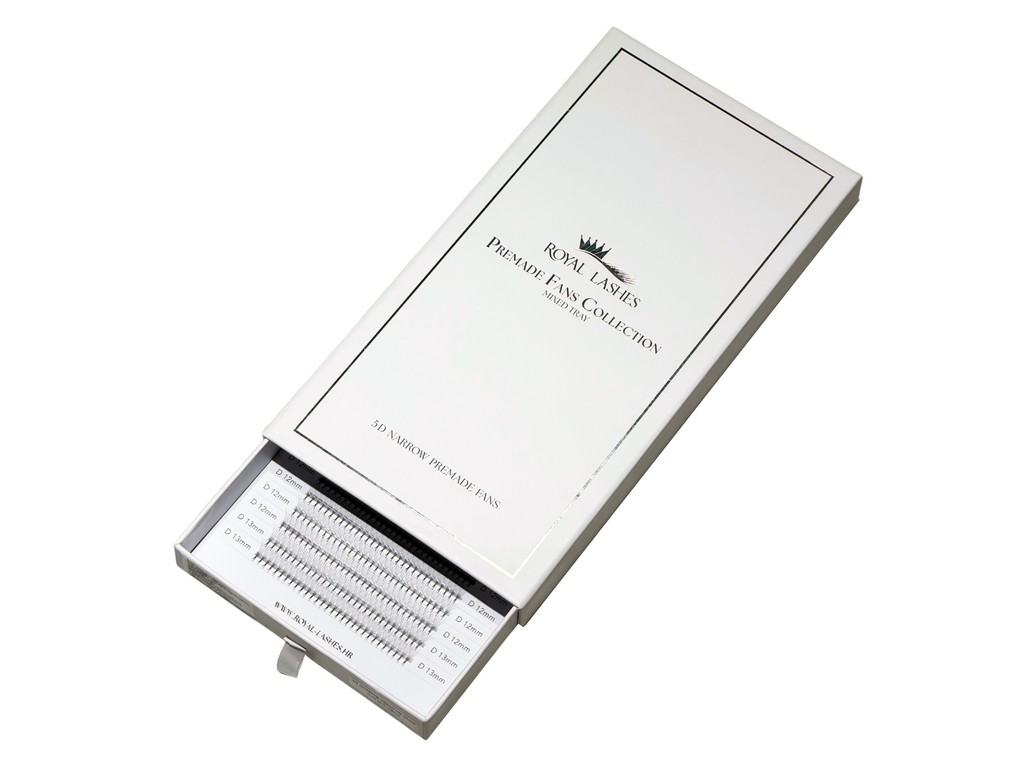 Premade 5D Narrow Lashes – Mix 7–13 mm Big Box (600 Fans)