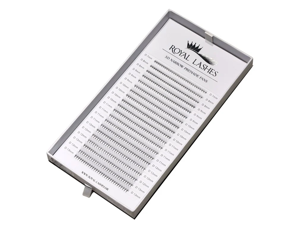 Premade 5D Narrow Lashes – Mix 7–13 mm Big Box (600 Fans)